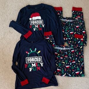 Family Fun Adult Pajamas Set - Navy and Red